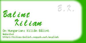balint kilian business card