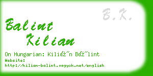 balint kilian business card